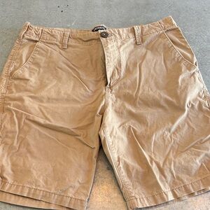Express Men's Khaki Flat Front Shorts